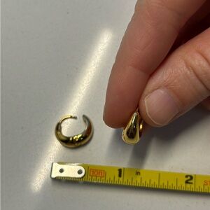 Gold-Tone Dome Hoop Earrings - Women's Jewelry